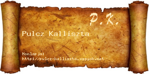 Pulcz Kalliszta névjegykártya